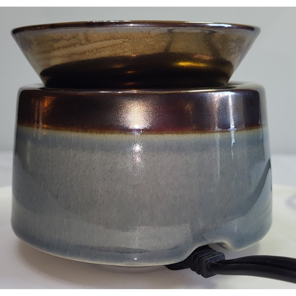 Candle Warmers 3-in-1 Electric Wax Melter Grey Bronze Glazed Ceramic - Picture 4 of 16